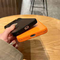 Coques de téléphone portables unies et simples avec grande fenêtre pour iPhone 17 Pro Max 17 16 15 14, coque arrière mate avec protection de l'objectif