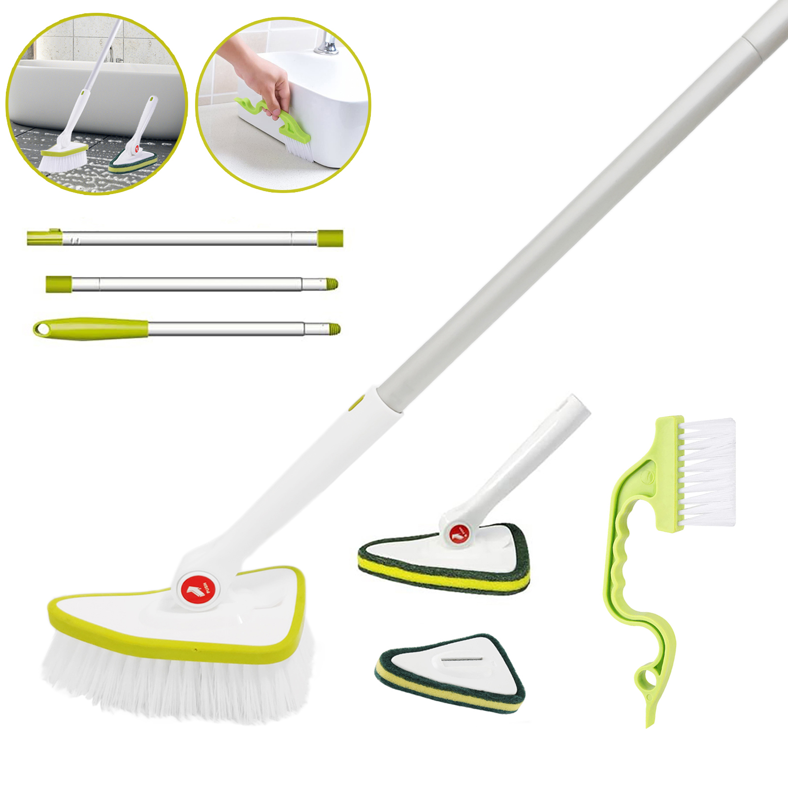 Щетка для чистки ванны и плитки, Удлиняемая швабра с длинной ручкой для ванной, душевой ванны, очистки пола