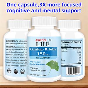 Suplemento de Ginkgo Biloba en Cápsulas, Extracto de Ginkgo Biloba de Alta Potencia, Favorece la Función Cerebral, 150 mg, 120 Cápsulas, ¡Oferta! - Product Image 5