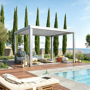 Pérgola de Aluminio para Jardín, con Techo Ajustable, Impermeable, Protección Solar, Gazebo, Pabellón - Product Image 2