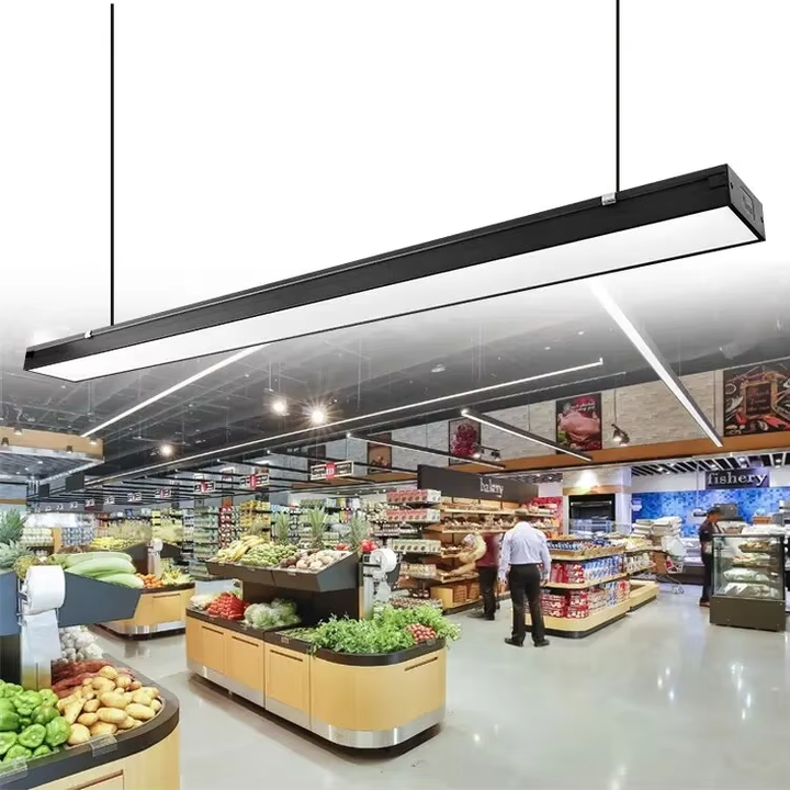 Manufacturer Direct Sales Led Office Seamless Stitching Line Shadowless Square Pass Long Suspended Wire Lights