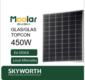 Panneau solaire bifacial TOPCon SKYWORTH 450W tout noir en verre, stock européen, livraison rapide - Product Image 2