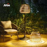 Lámparas Solares de Ratán para Jardín, Decoración Hecha a Mano, Lámpara Colgante para Patio, Muebles de Jardín, Faroles de Ratán
