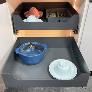 Cesta extraíble para cajones, accesorios de cocina para armarios, cesta metálica deslizante para cajones, cesta de esquina con cierre suave - Product Image 5