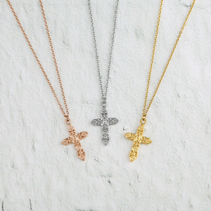 Wholesale Gold Plated Stainless Steel Link Chain Infinity Cross Pendant Necklace <strong>Best</strong> Wishes to Bless <strong>Mum</strong> As Mother's Day Gift - Product Image 1