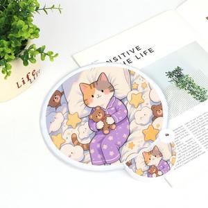 Ventilatore a mano rotondo con Logo stampato su misura flessibile pieghevole in Nylon per dischi volanti per attività promozionali all'aperto - Product Image 2