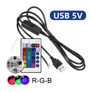 Dc 5V RGB vòng dẫn Hội Đồng Quản trị với 1.5M USB chuyển đổi cáp IR không dây điều khiển từ xa 3 Wát điện áp thấp đầy màu sắc Gradient - Product Image 1