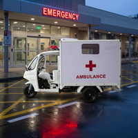 Tricycle Moto Personnalisé 250cc, Ambulance Motorisée à Essence, Rickshaw, Tricycle d'Éscorte, Tricycle de Secours à Essence, 50-70km/h