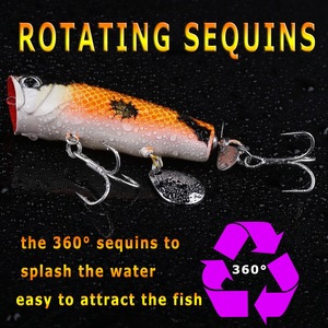 NOUVEAU OEM 8cm13g Leurres de pêche Swimbait Hélice Bionic Floating Hard Fishing Baits 5 Colors 3DEyes Artificial Hard Popper Lure - Product Image 3