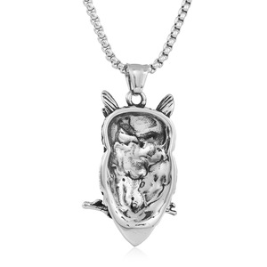 Collar Unisex de Acero Inoxidable con Colgante de Calavera de Búho, Diseño Geométrico de Animal 19022 - Product Image 2