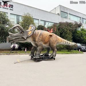 Juego Mecánico Infantil con Monedas, Dinosaurio, Simulación <span class=keywords><strong>de</strong></span> <span class=keywords><strong>Triceratops</strong></span> Jurásico, Animatrónico, para Exteriores - Product Image 4