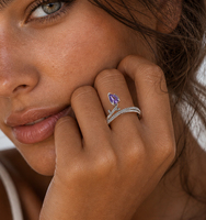 Bague ouverte de luxe en forme de tulipe, ultra-brillante, en zircon, motif floral, unisexe, la plus vendue, en cuivre plaqué or