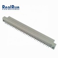 Haute stabilité 2.54mm pas Double rangée prise mâle à Angle droit Dip plaqué or Din41612 2*32P 64 POS PCB connecteurs de fond de panier