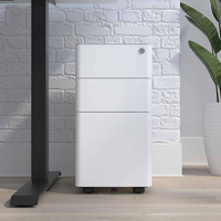 Armoire de classement mobile à 3 tiroirs en acier, unité de rangement de bureau sur roulettes, tiroir verrouillable sous le bureau