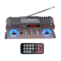 Hoparlör güç amplifikatörü DC12V 2 kanal Stereo Karaoke Dj 2 mikrofon Fm radyo USB BT kablosuz ses Mp3