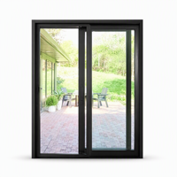 Porte de balcon coulissante en aluminium, du sol au plafond, cadre fin, double vitrage trempé, porte de patio d'appartement moderne, extérieur