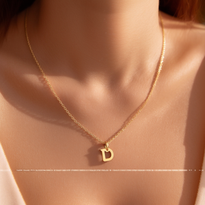 สร้อยคอจี้แฟชั่น สแตนเลสสตีล 316L ชุบทอง PVD จี้ตัวอักษร D สไตล์มินิมอล - Product Image 3
