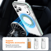 Casing Ring Stand Magnetik Transparan Mewah Kompatibel untuk iPhone 18 Pro Max, TPU PC Anti-Kuning, Tahan Banting