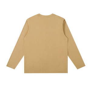 Ropa Interior Exterior de manga larga para hombre/mujer a juego de colores avanzados, Camisa de algodón de otoño 100% de punto, patrón sólido suave sin costuras - Product Image 3