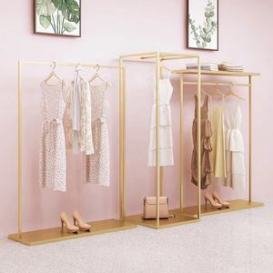 אופנה קמעונאית בגדים תצוגת מתלה שולחנות בוטיק זהב מתלה מסך בגדים מדפים לנשים חנות - Product Image 5