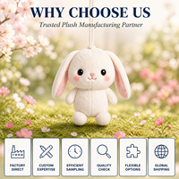 Peluche personnalisée en usine, adorable lapin de dessin animé avec cordelette, créez votre propre jouet en peluche pour machine à griffes