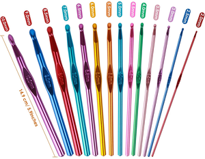 เข็มโครเชต์ด้ามจับอะลูมิเนียมสีสันสดใส ออกแบบตามหลักสรีรศาสตร์ - Product Image 2