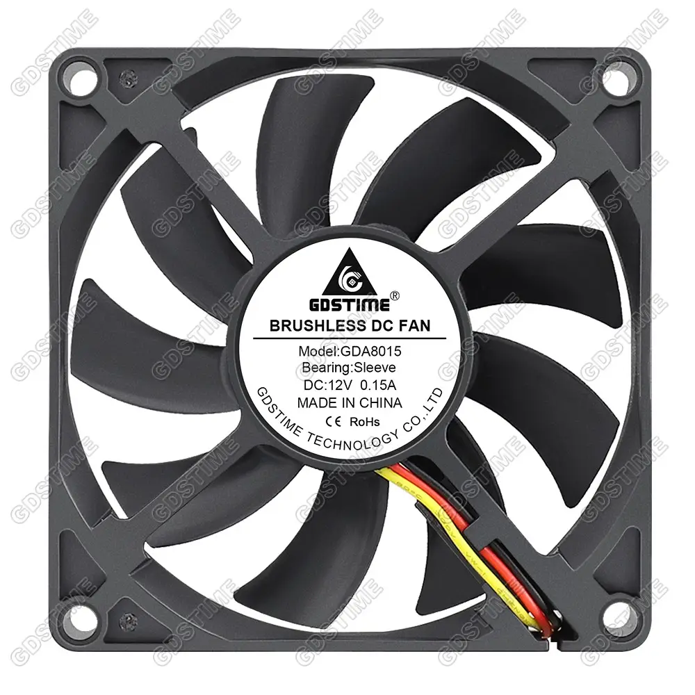 Gdstime GDA8015 Dc 12V Glijlager 3Pin 80Mm 80X80X15Mm Dc Borstelloze Axiale Cpu cooler Cooling Fan Met Fg Functie Fan