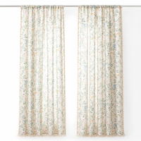 Bedruckte Transparente Vorhangpaneele Blumenmuster Voile-Fenstervorhang mit Schlaufe Quasten Halbtransparent für Zuhause Schlafzimmer Großhandel OEM ODM