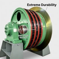 Máquina de elevación de eje Koepe de la serie KMD, montada en suelo, con fricción de cuerda múltiple, para minería, cabrestante de bobinado de servicio pesado con freno