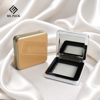 Nouvelle boîte vide en plastique pour palette de fard à joues monochromatique de forme carrée, emballage vide, matériau d'emballage