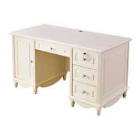 Bureau d'ordinateur en chêne massif de style coréen blanc avec fonction de refroidissement pour la maison, le bureau et l'école
