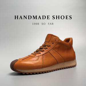 รองเท้าหนังลำลองเปิดนิ้วเท้ากลางสีน้ำตาลรองเท้ากีฬาสำหรับผู้ชายดีไซน์ด้านบนเป็นหนังแท้ตาข่ายกันลื่น - Product Image 2