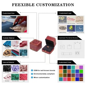 Scatola per Gioielli Ottagonale Personalizzata all'Ingrosso, in Similpelle di Lusso per Anelli, Bracciali e Collane con Interno in Morbido Finto Camoscio per Marchi - Product Image 2