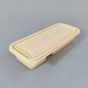 กล่องใส่อาหารทำจากแป้งข้าวโพดแบบใช้แล้วทิ้งพร้อมฝาปิดกล่องใส่อาหารจานด่วนแบบย่อยสลายได้นำออกได้ - Product Image 2