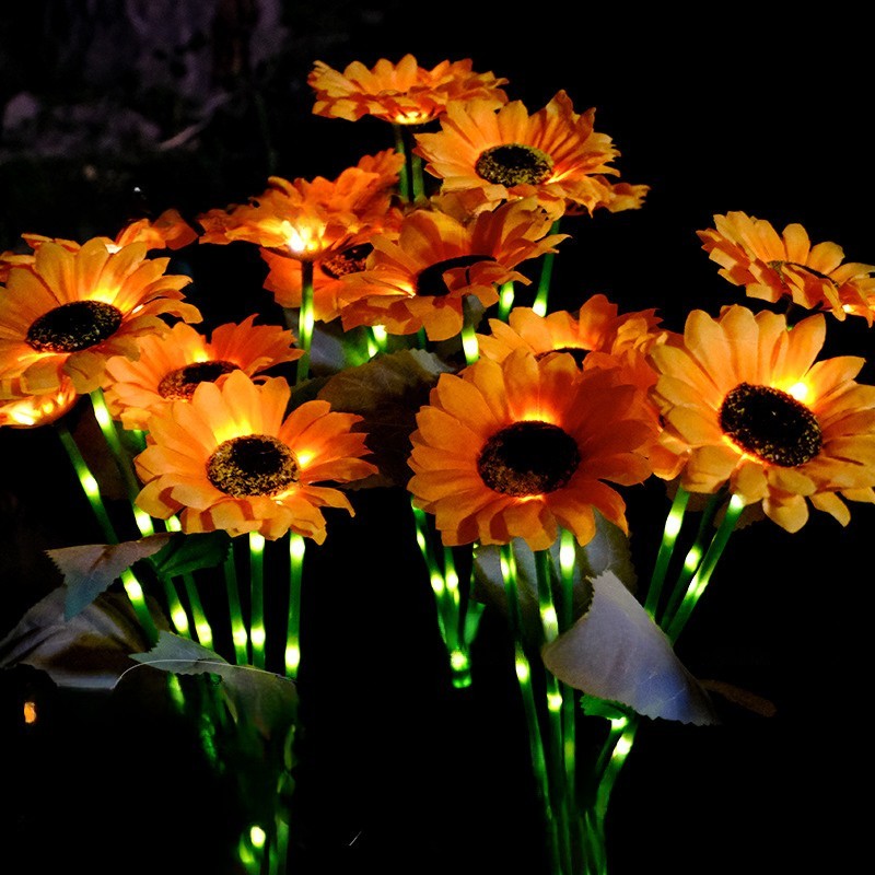 Solar Sunflower Ground Lamp IP65 Stainless Steel for Outdoor Landscape Balcony Courtyard Lawn Decoration