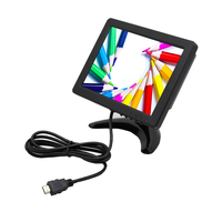 Moniteur Mini TFT LCD 8 Pouces 1024*768 HD AV VGA HDMI Écran Carré, Surveillance CCTV Tactile Intégrée pour Ordinateur de Bureau