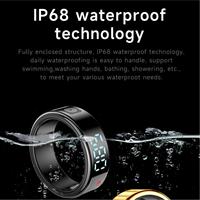 Anillo Inteligente SR08 2025 con Pantalla Multifuncional, Monitor de Ritmo Cardíaco, Resistente al Agua IP68, Anillo Inteligente Deportivo para Hombres