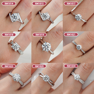 Anillo Solitario de Plata de Ley S925 con Moissanita de 1 Quilate D VVS1 para Mujer, Venta al por Mayor de Fábrica - Product Image 4