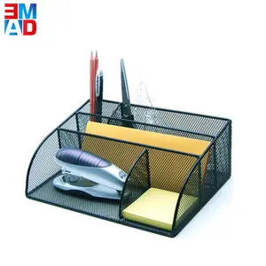 Multifunctional office mesh metal desk accessary office black organizer