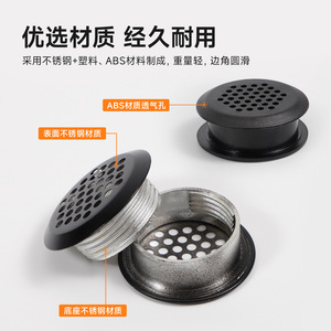 Shengshimingxin Stainless Steel Round <b>Vent</b> Cover Double-Sided Ventilation Cabinet Door Decorative <b>Black</b> White Modern Simple - Product Image 3