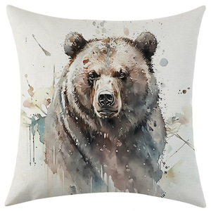 Funda de almohada con estampado animal, cuadrada, 45x45cm, lavable, estilo nórdico, para decoración de sofá de sala de estar - Product Image 4