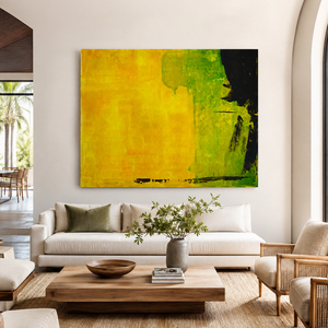 Dipinto a Olio Astratto <span class=keywords><strong>Giardino</strong></span> sotto la Pioggia su Tela, Fiori Bianchi e Gocce Verdi, Dimensioni Personalizzabili da Fabbrica d'<span class=keywords><strong>Arte</strong></span> Professionale - Product Image 5