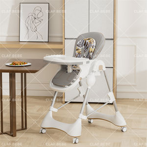 เก้าอี้สูงสำหรับเด็กอเนกประสงค์แบบ3อิน1พับได้ที่นั่งแบบปรับได้มีล้อทำจากพลาสติกที่ทนทาน - Product Image 2