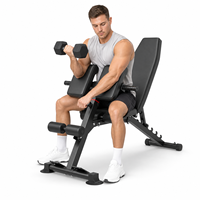Banc de musculation réglable multifonctionnel pour haltères et exercices de curl à la presse