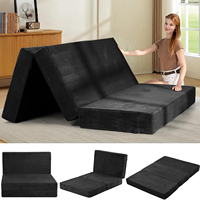 Colchón Plegable de 6 Pulgadas, Sofá Cama Tipo Futón, Funda Extraíble y Lavable, Base Antideslizante, Asas de Transporte, Ideal para Invitados, Camping, Moderno