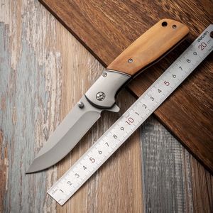 Couteau de poche multifonctionnel de survie personnalisé en gros, lame en acier inoxydable durable, manche en bois d'olivier pour l'autodéfense - Product Image 3
