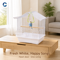 Petite cage à oiseaux en fer pour la maison, portable, pour l'exposition, idéale pour les perruches et les pinsons