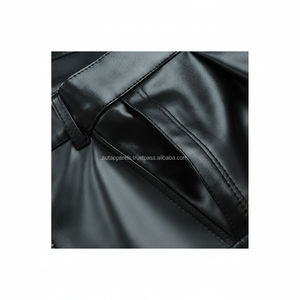 Pantalon Harem Homme en Cuir de Mouton Véritable Élégant et Personnalisé, Imperméable, Écologique, Ample, Style Hip-Hop, Jogger à Entrejambe Bas, Vente en Gros - Product Image 1