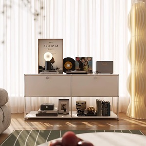 Nordico medio <span class=keywords><strong>antico</strong></span> in acciaio inox secchio <span class=keywords><strong>angolo</strong></span> armadio per sala da pranzo in metallo per Sideboard TV modulo combinazione vivente - Product Image 3