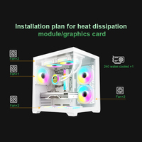 Boîtier d'ordinateur de jeu directement de l'usine, ATX, MicroATX/ITX, 0,45 mm SPCC + verre trempé, support pour radiateur 240 mm, USB 3.0, GPU max. 330 mm